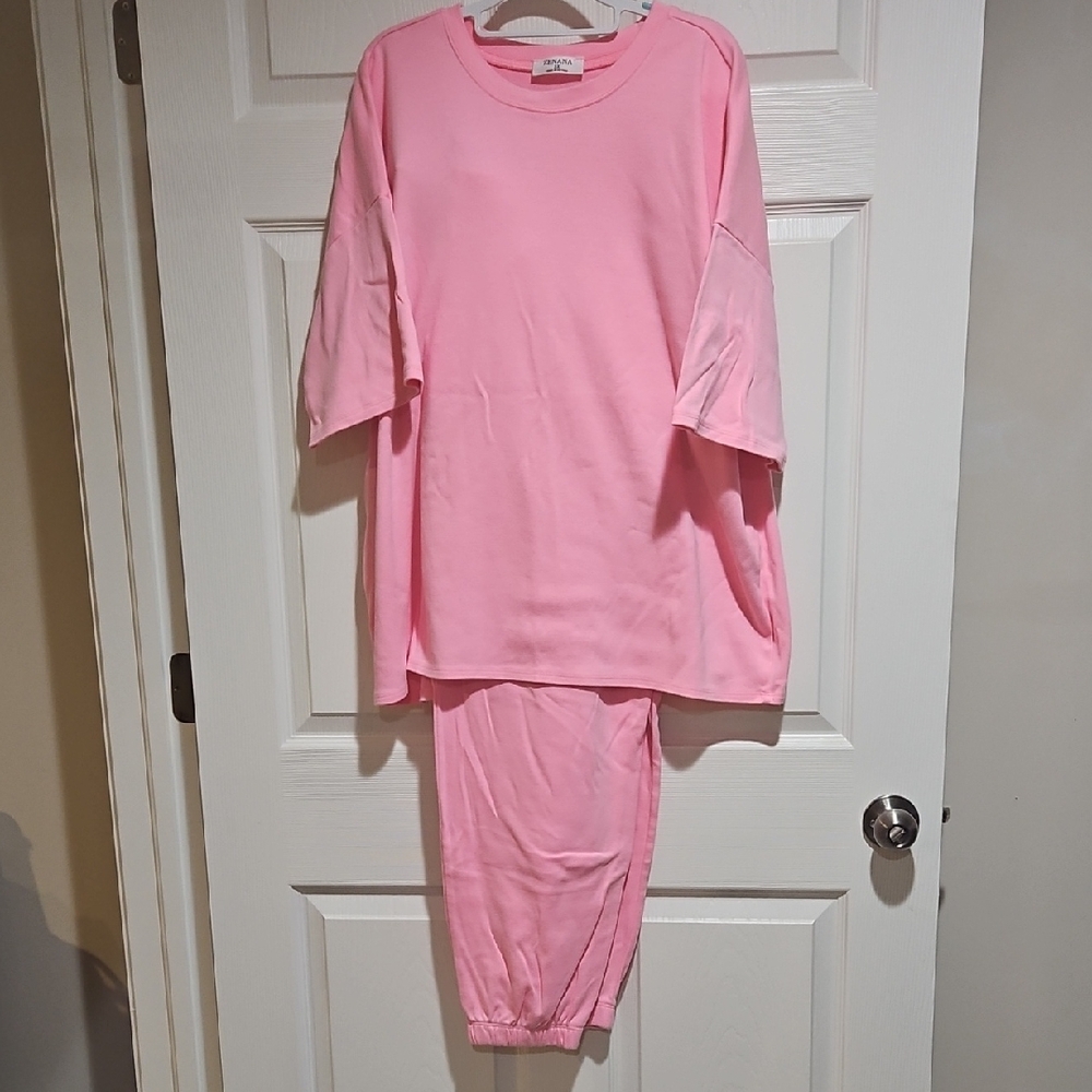 Pink Womens Sweat Set